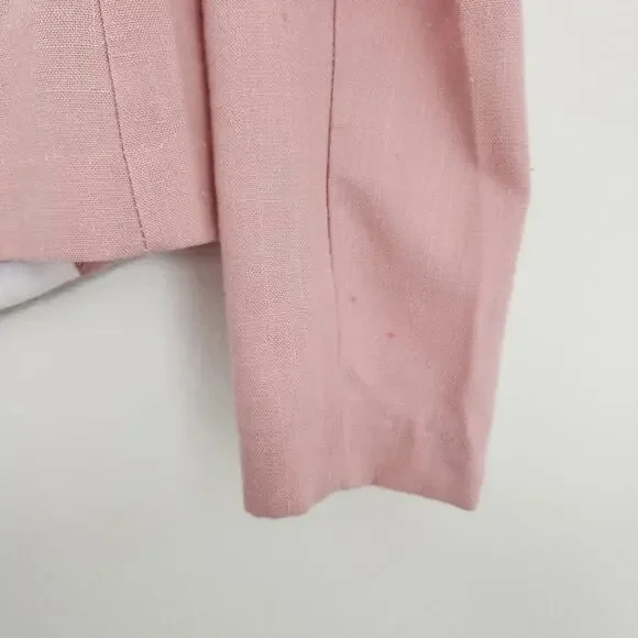 Vintage M Company Pink Blazer One Button Fold Over Collar Should Pad Suit Coat S - Picture 9 of 11